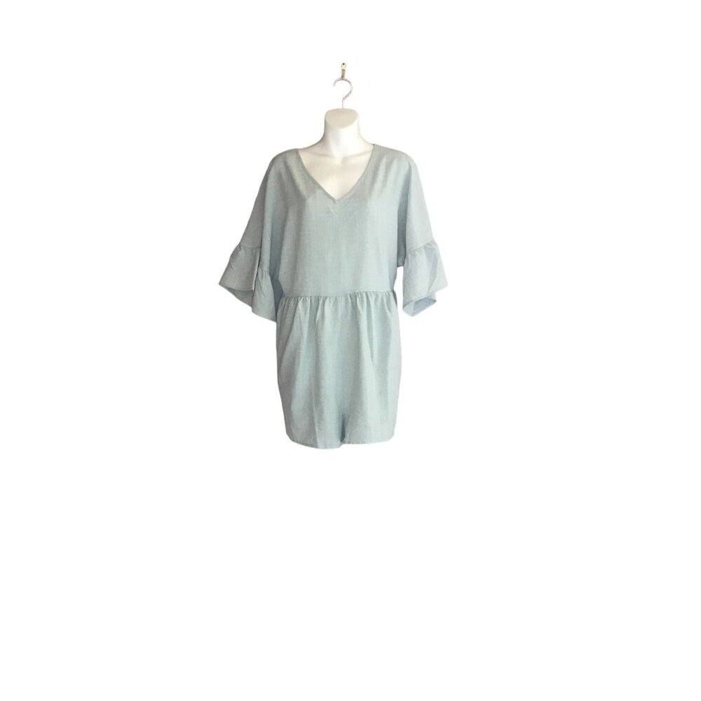 NWT Cozy Casual Light Blue Short Sleeve Romper